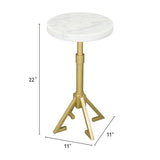 ZUO Maurice Side Table White & Gold