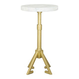 ZUO Maurice Side Table White & Gold