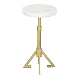 ZUO Maurice Side Table White & Gold