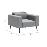 ZUO Milan Armchair Dark Gray