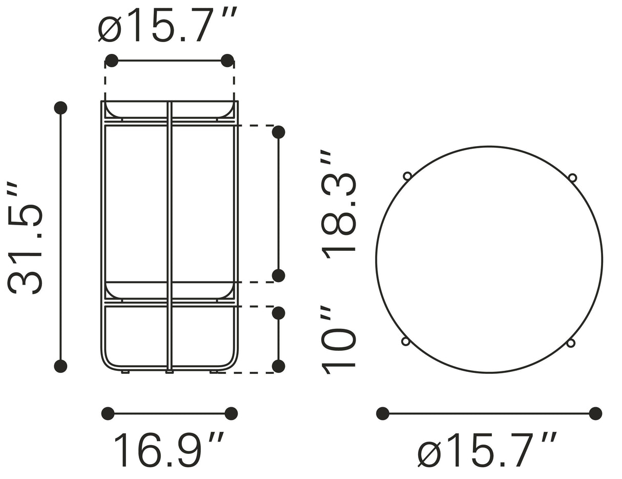 ZUO Bronson Accent Table Bronze