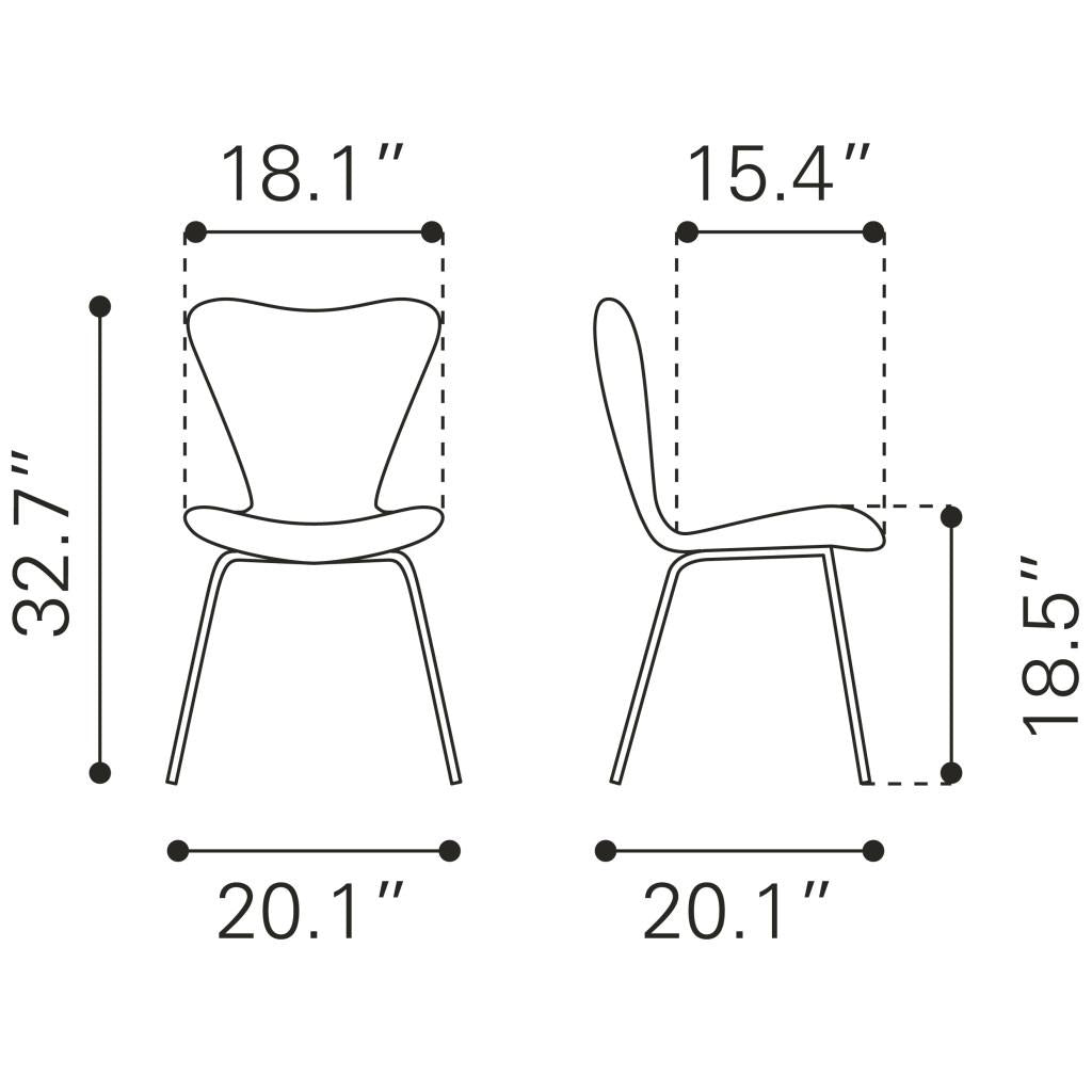 ZUO Torlo Dining Chair (Set of 2) Black