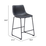 ZUO Smart Counter Stool (Set of 2) Black