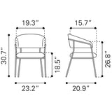 ZUO Josephine Dining Chair (Set of 2) Brown