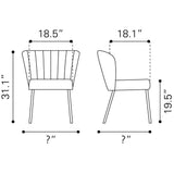 ZUO Aimee Dining Chair (Set of 2) Gray