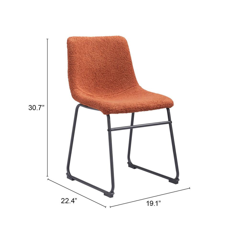 ZUO Smart Dining Chair (Set of 2) Burnt Orange