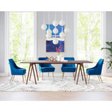 ZUO Maxine Dining Chair Navy Blue & Gold