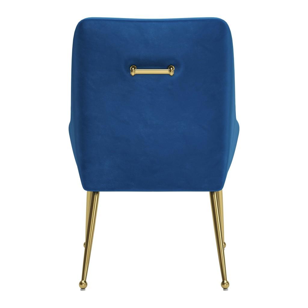 ZUO Maxine Dining Chair Navy Blue & Gold