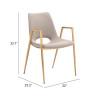 ZUO Desi Dining Chair (Set of 2) Beige & Gold
