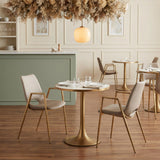 ZUO Desi Dining Chair (Set of 2) Beige & Gold