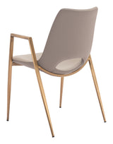 ZUO Desi Dining Chair (Set of 2) Beige & Gold