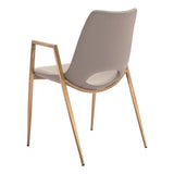 ZUO Desi Dining Chair (Set of 2) Beige & Gold