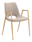 ZUO Desi Dining Chair (Set of 2) Beige & Gold