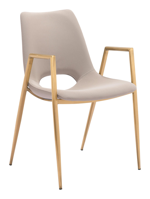 ZUO Desi Dining Chair (Set of 2) Beige & Gold