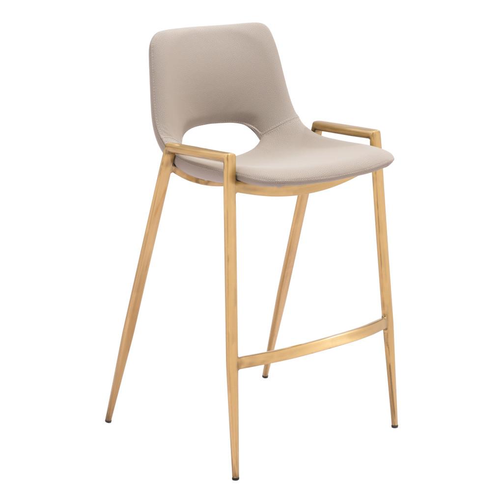 ZUO Desi Counter Stool (Set of 2) Beige & Gold