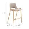 ZUO Desi Counter Stool (Set of 2) Beige & Gold