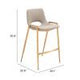 ZUO Desi Counter Stool (Set of 2) Beige & Gold