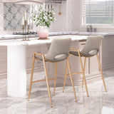 ZUO Desi Counter Stool (Set of 2) Beige & Gold