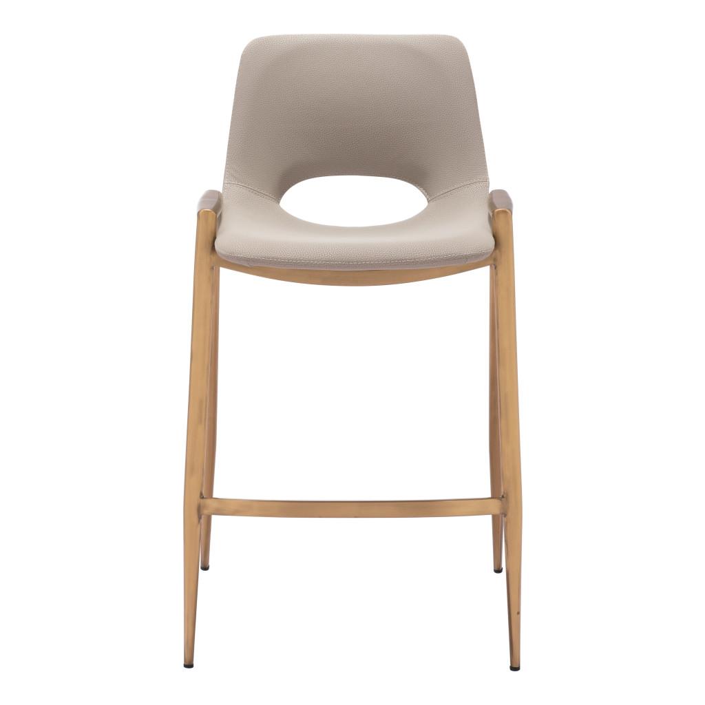 ZUO Desi Counter Stool (Set of 2) Beige & Gold