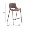 ZUO Desi Counter Stool (Set of 2) Brown & Walnut