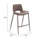 ZUO Desi Counter Stool (Set of 2) Brown & Walnut