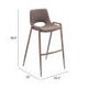 ZUO Desi Barstool (Set of 2) Brown & Walnut