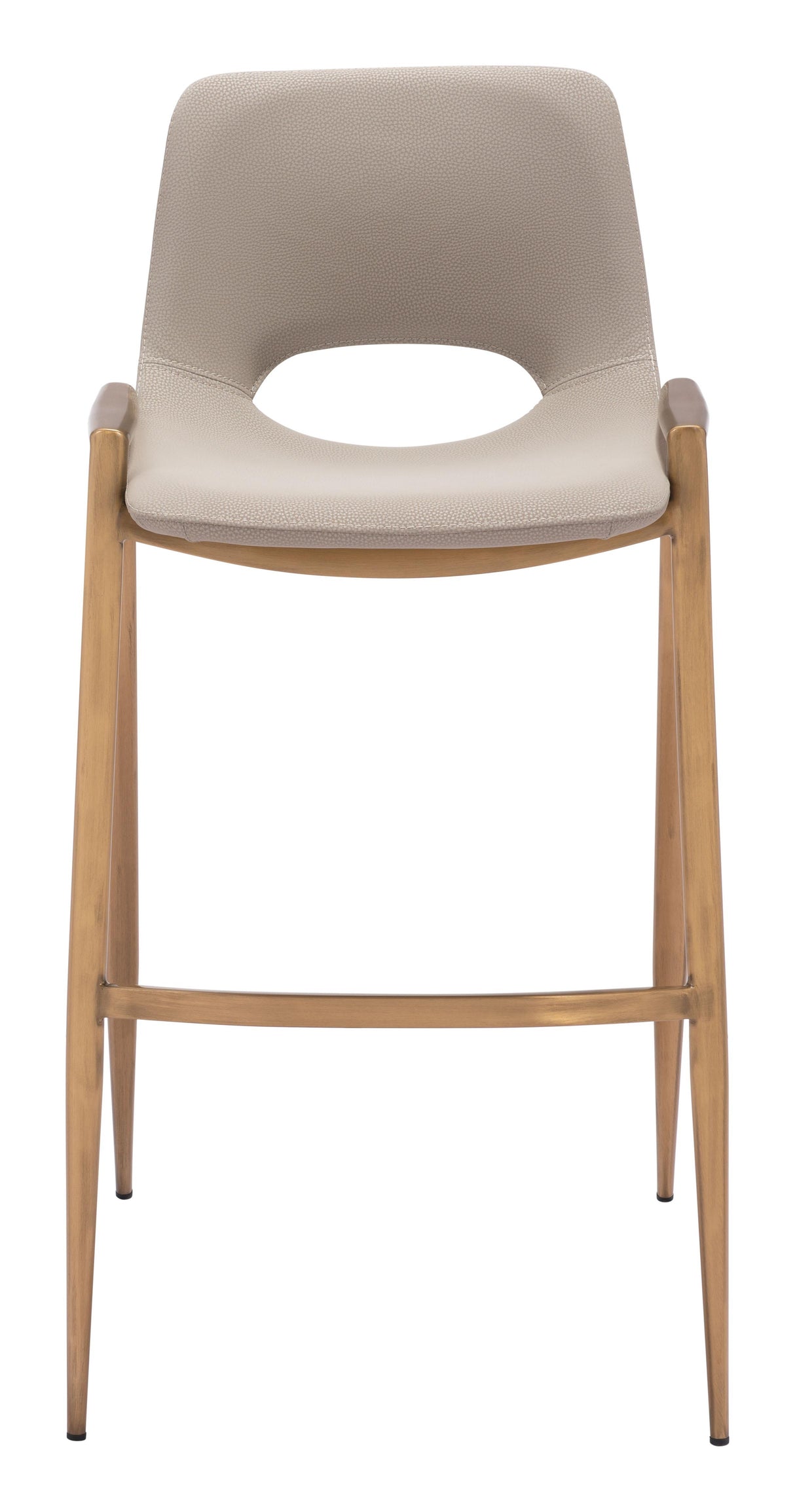 ZUO Desi Barstool (Set of 2) Beige & Gold
