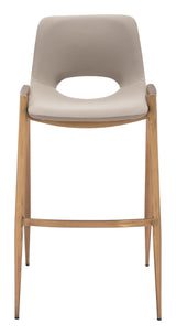 ZUO Desi Barstool (Set of 2) Beige & Gold