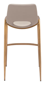 ZUO Desi Barstool (Set of 2) Beige & Gold