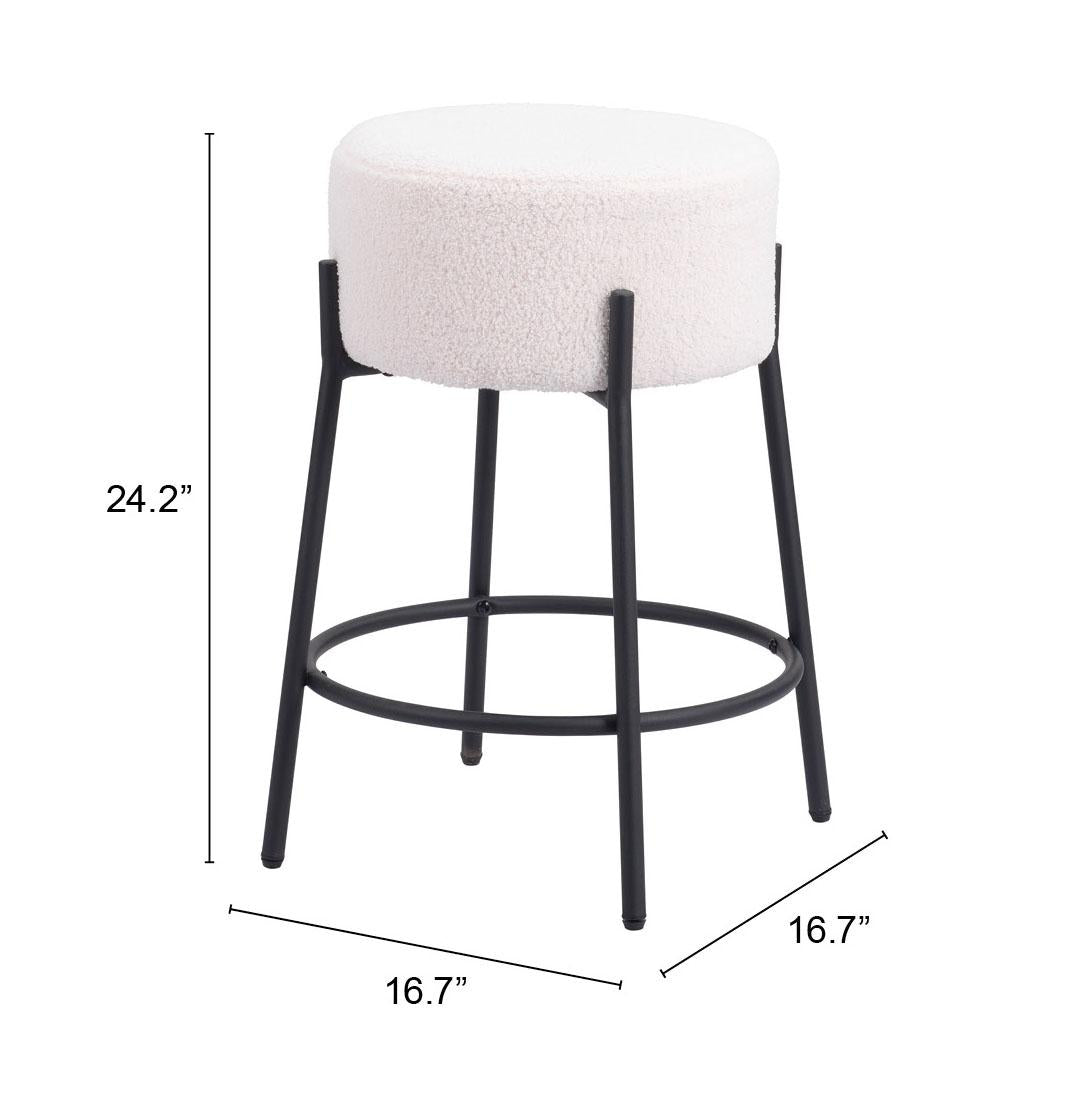 ZUO Blanche Counter Stool (Set of 2) Ivory