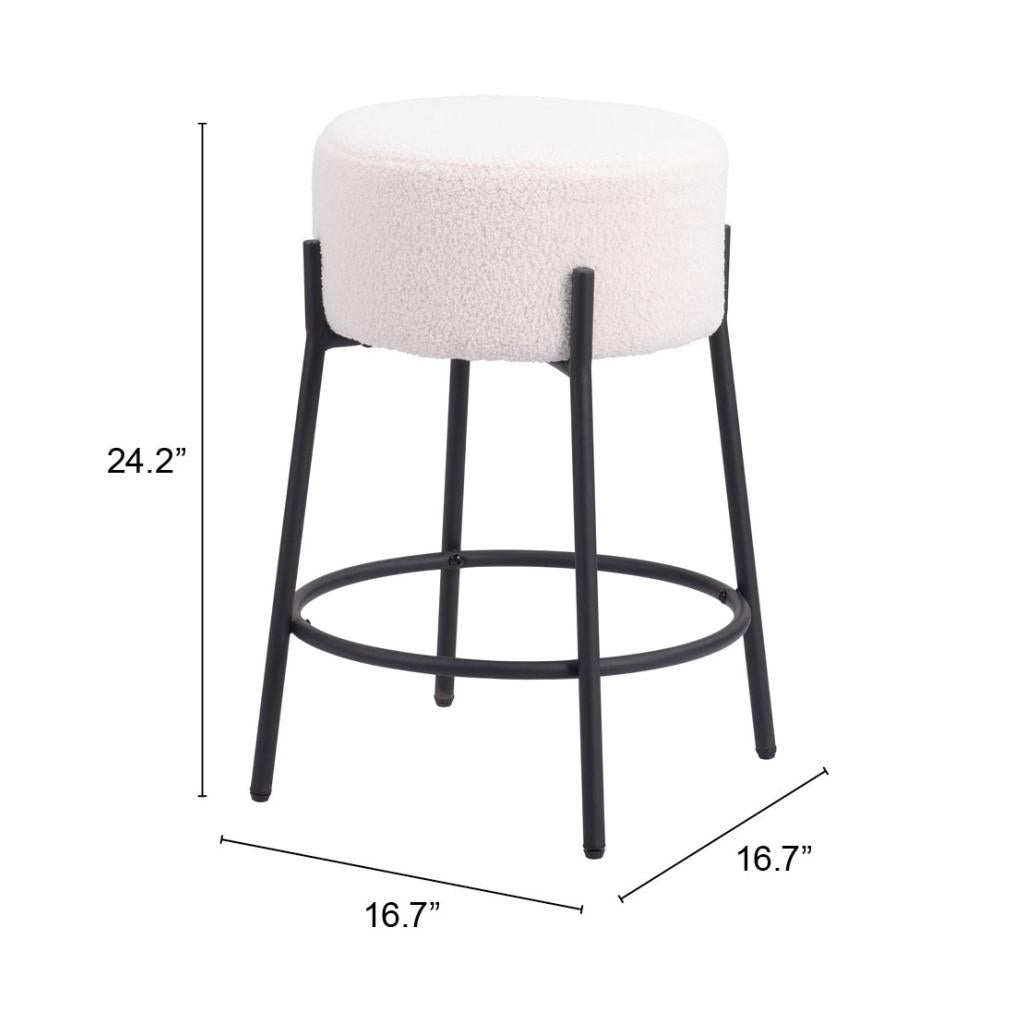 ZUO Blanche Counter Stool (Set of 2) Ivory