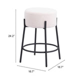ZUO Blanche Counter Stool (Set of 2) Ivory