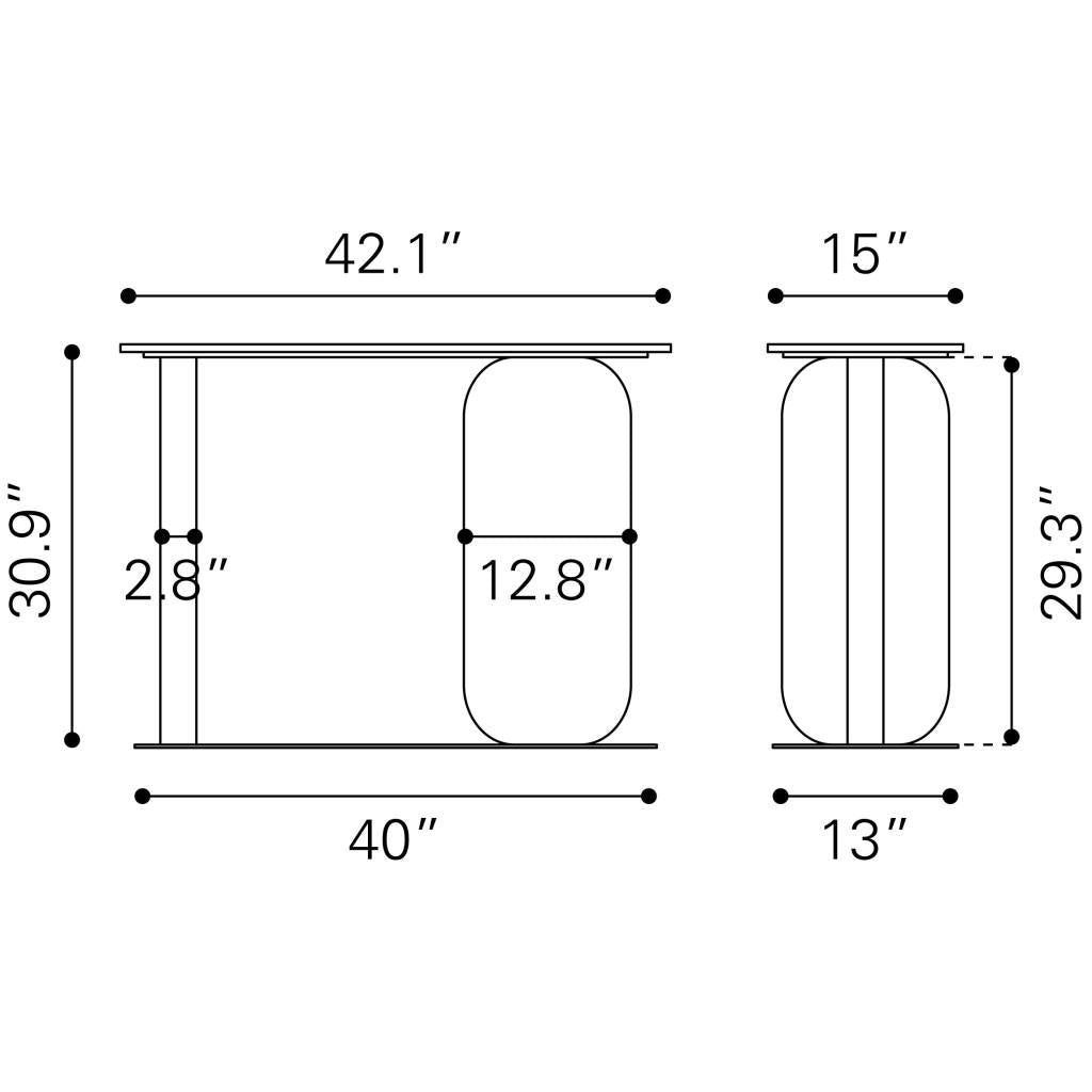 ZUO Pemba Console Table Multicolor