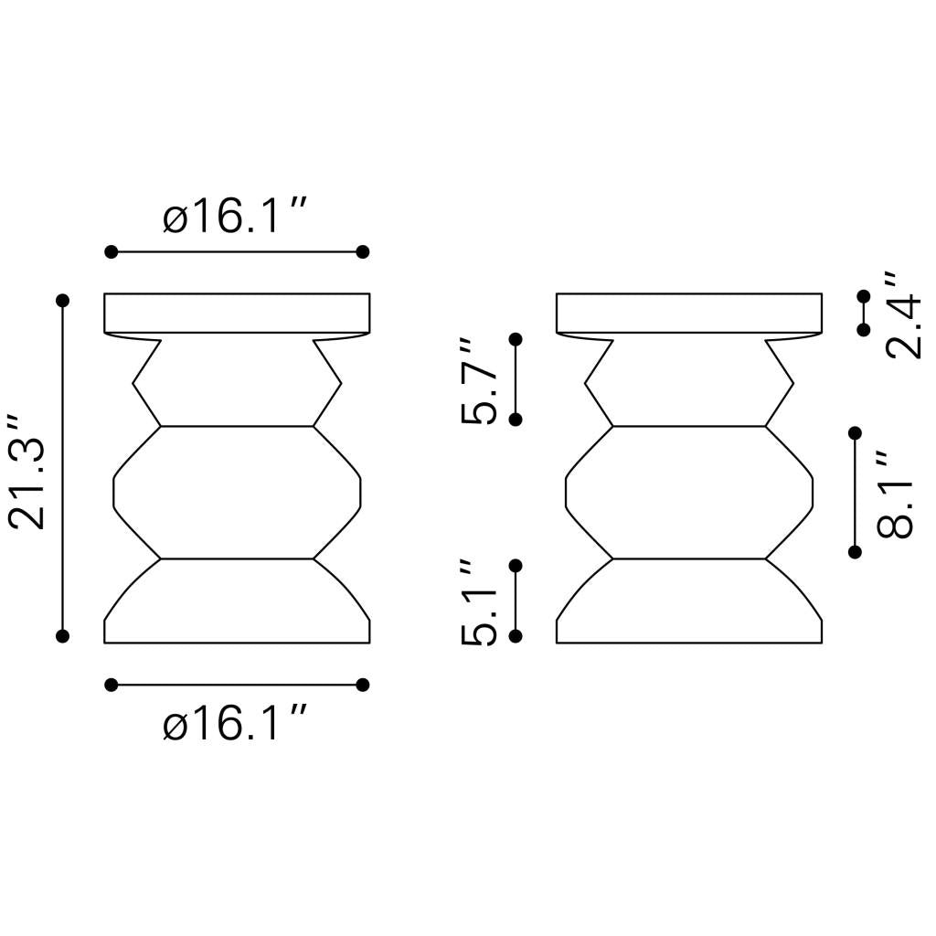 ZUO Kerala Side Table Walnut