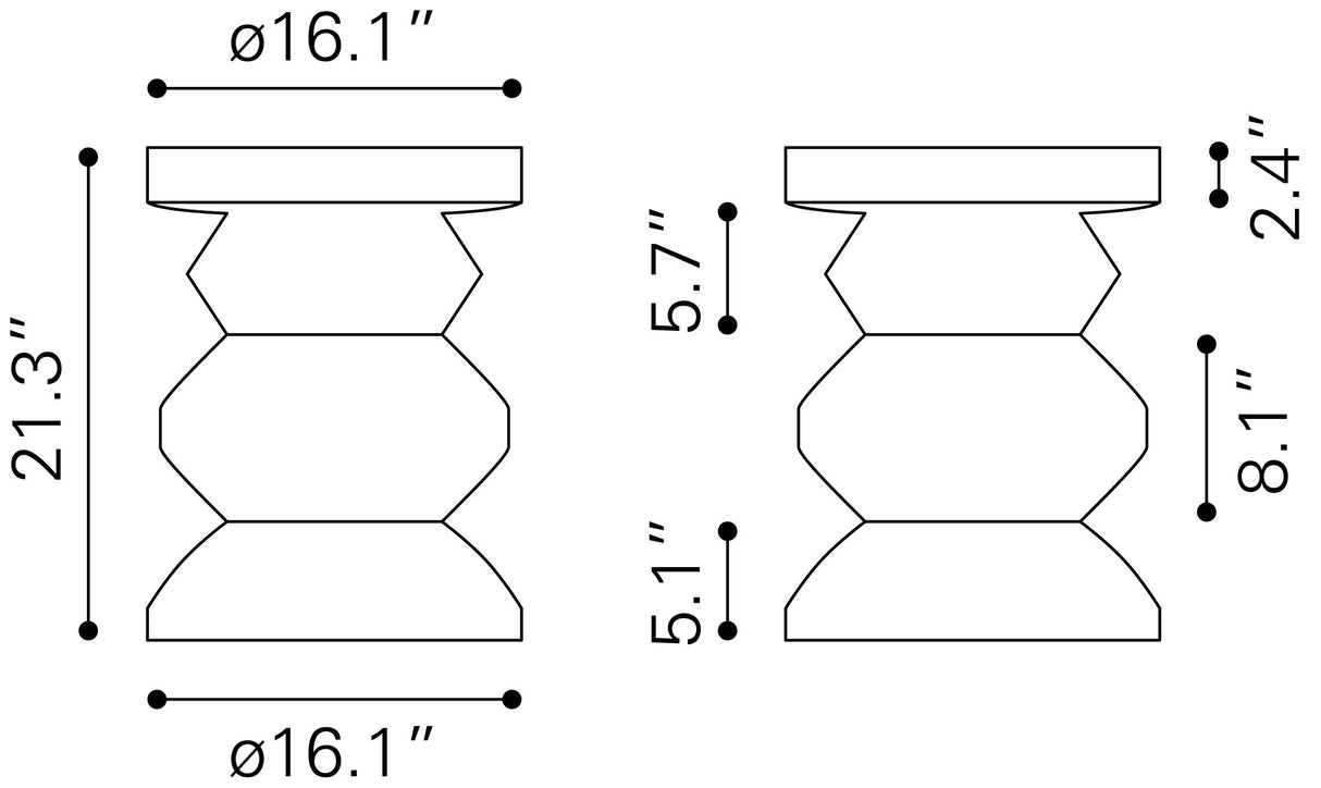 ZUO Kerala Side Table Walnut