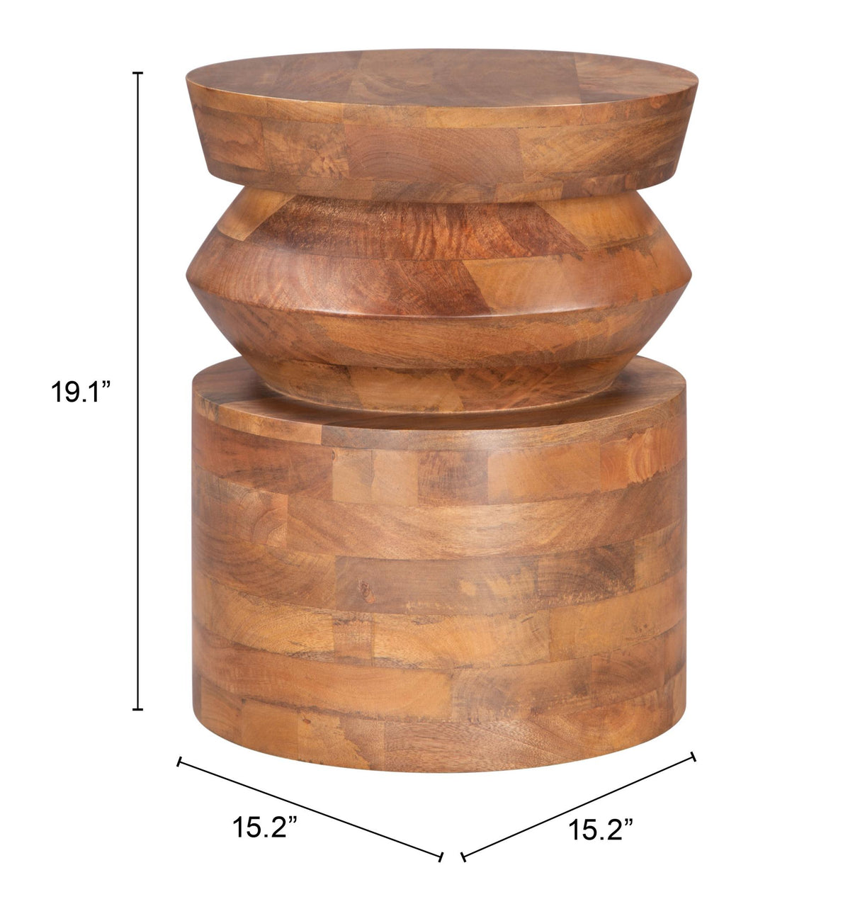 ZUO Kollam Side Table Walnut