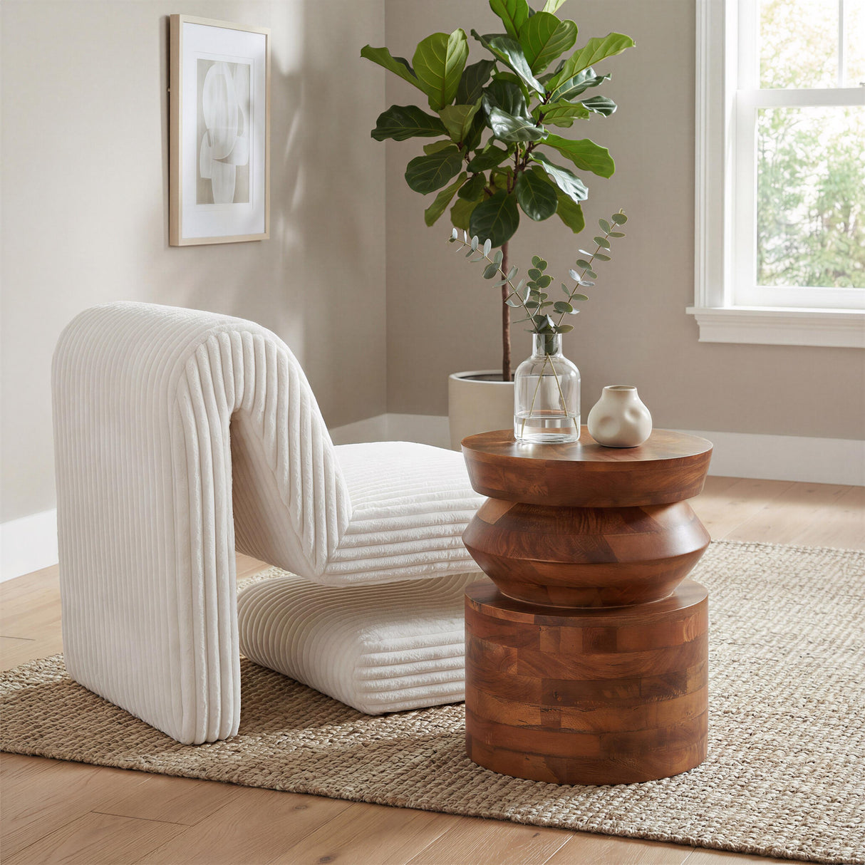 ZUO Kollam Side Table Walnut