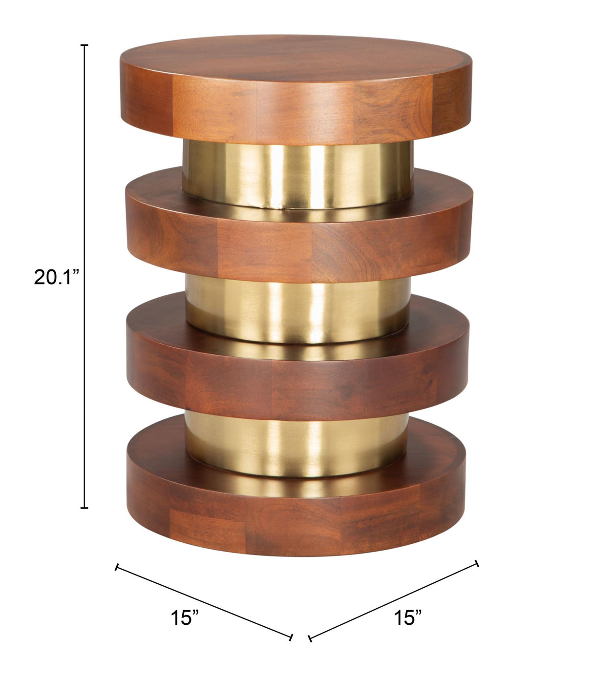 ZUO Marigot Side Table Walnut