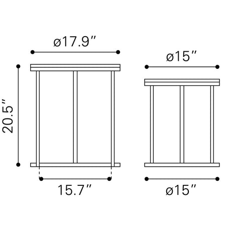 ZUO Bari Nesting Table Set (2-Piece) Natural