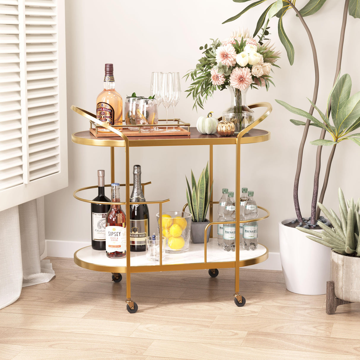 ZUO Antalya Bar Cart Multicolor