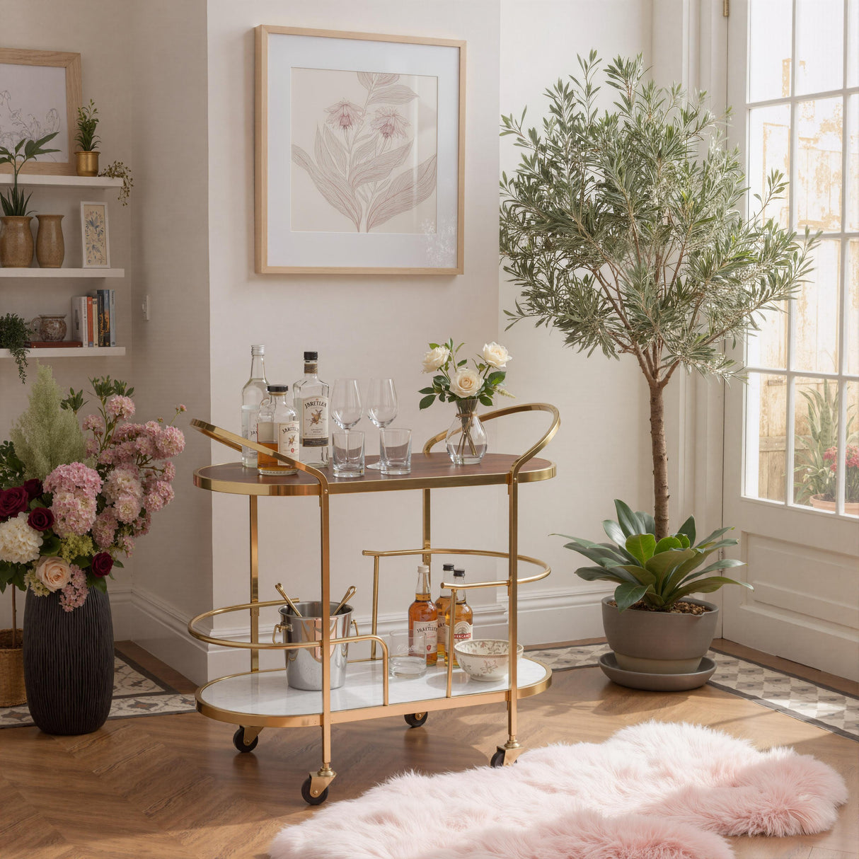 ZUO Antalya Bar Cart Multicolor