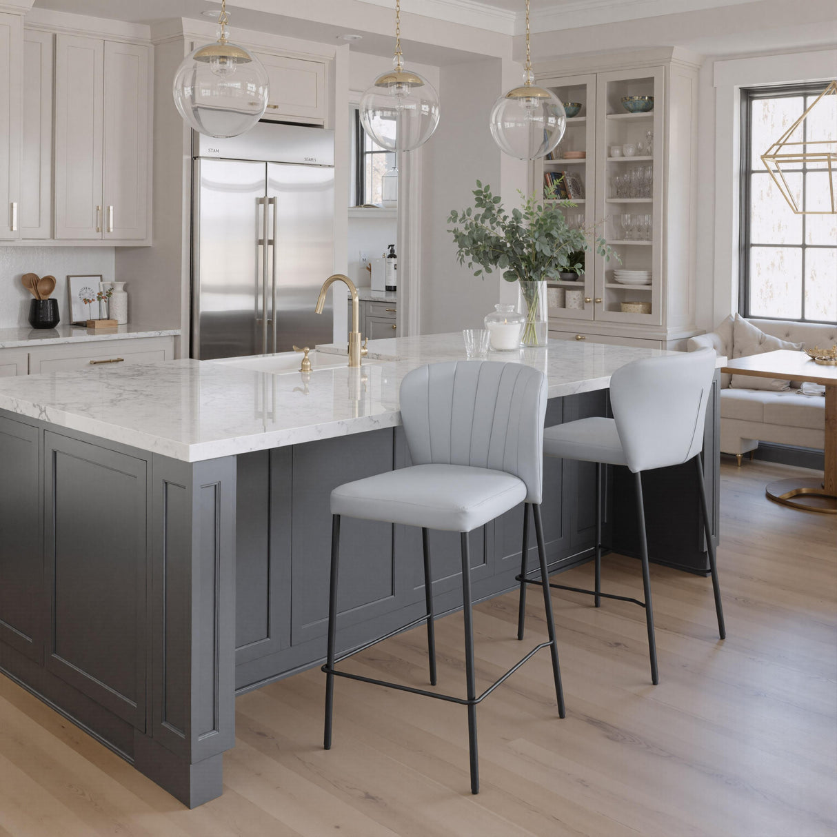 ZUO Linz Counter Stool (Set of 2) Gray