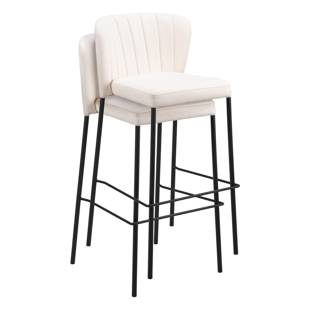 ZUO Linz Barstool (Set of 2) Cream