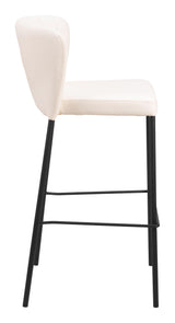 ZUO Linz Barstool (Set of 2) Cream