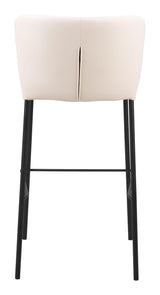 ZUO Linz Barstool (Set of 2) Cream