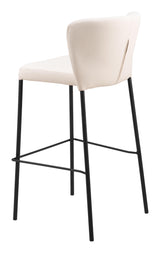 ZUO Linz Barstool (Set of 2) Cream