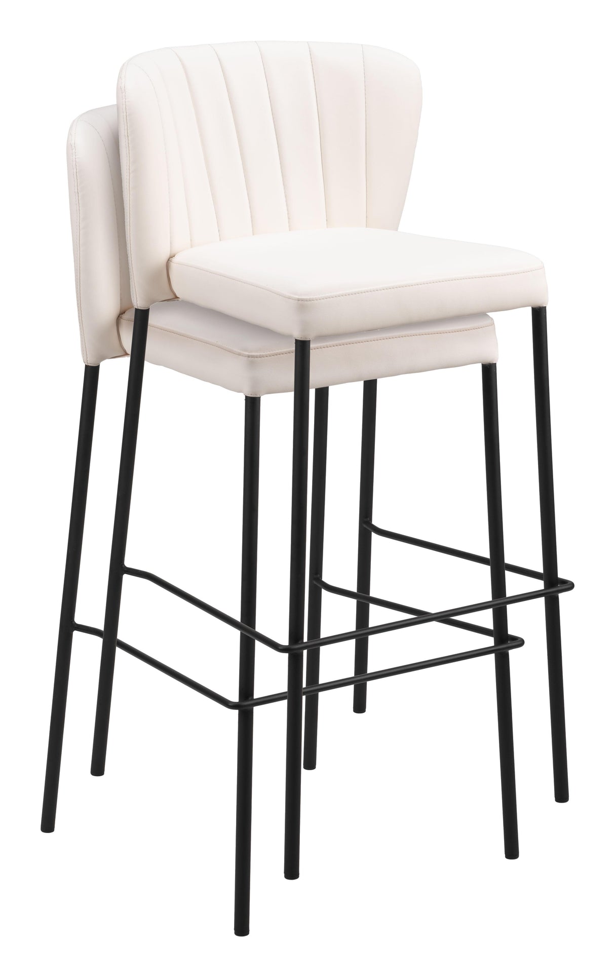 ZUO Linz Barstool (Set of 2) Cream
