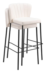 ZUO Linz Barstool (Set of 2) Cream