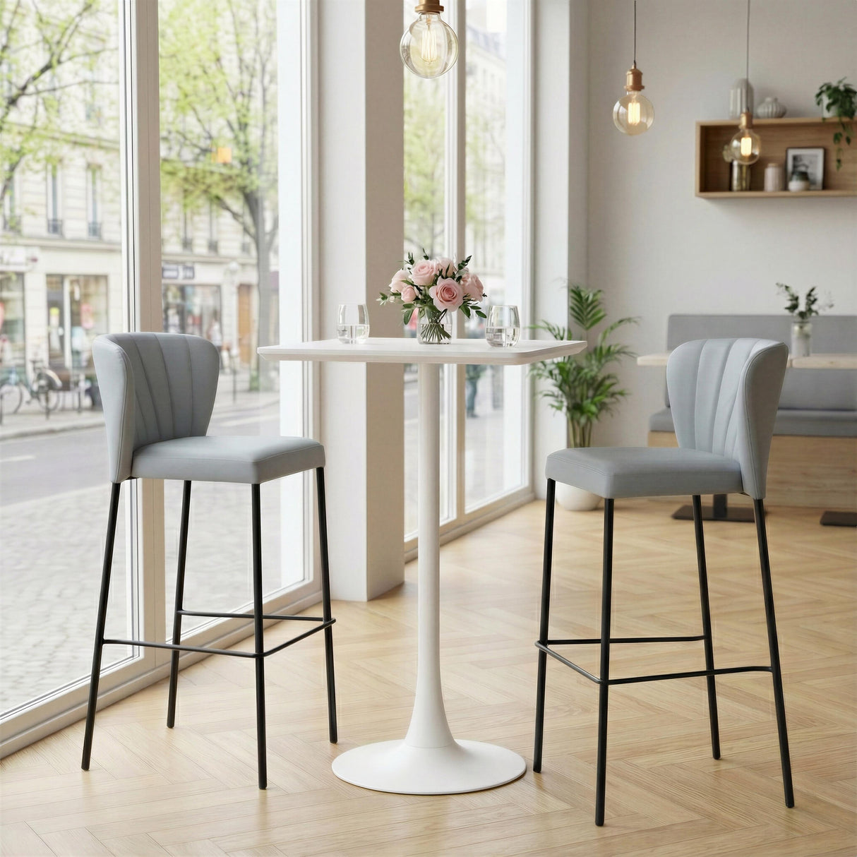 ZUO Linz Barstool (Set of 2) Gray