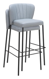 ZUO Linz Barstool (Set of 2) Gray